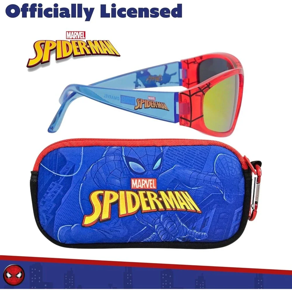 Marvel Spider-Man Boys Red Sport Sunglasses *Case Included*